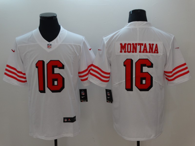 Men San Francisco 49ers #16 Montana White Nike Vapor Untouchable Limited Playe NFL Jerseys